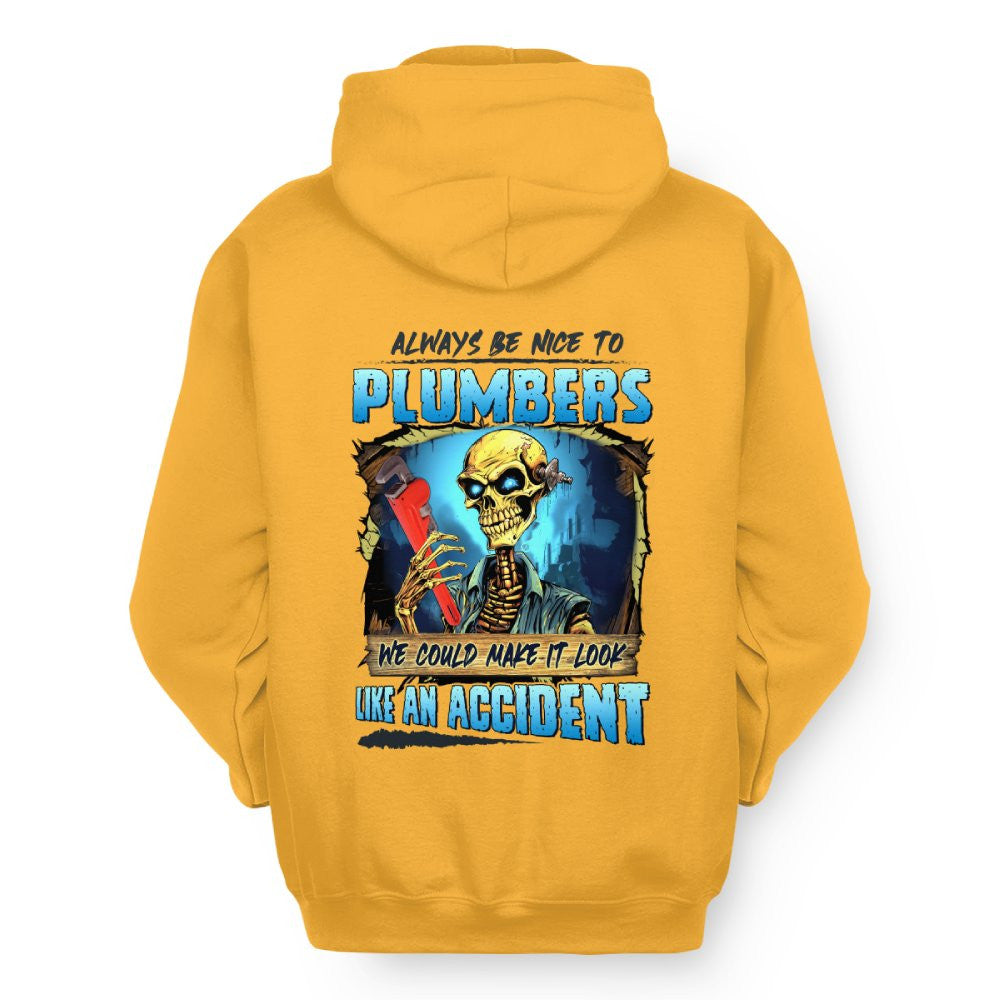 Always Be Nice Plumbers Apparel - Funny Skull T-Shirt, Hoodie & More - grunx260804-0102