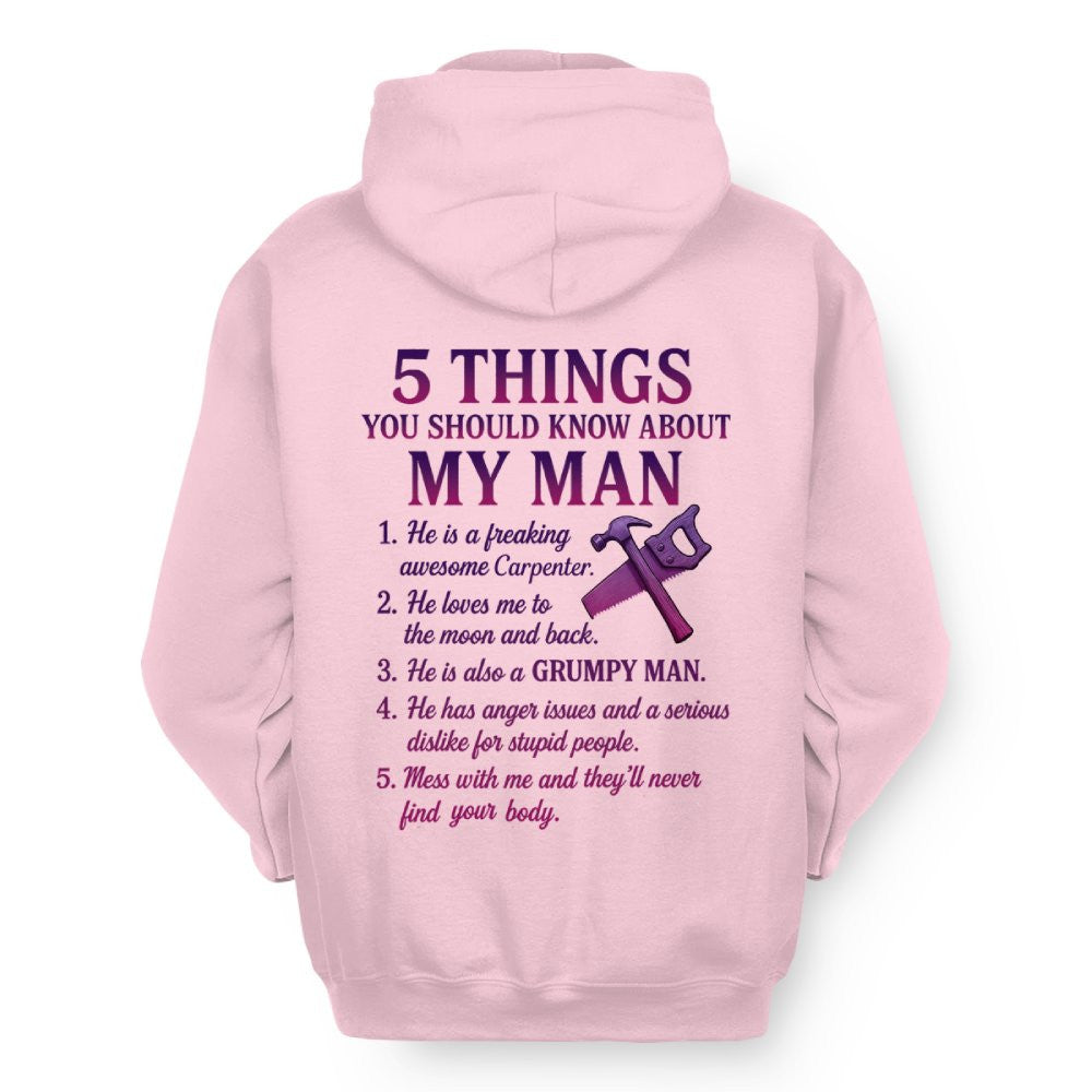 5 Things You Should Know - Carpenter Wife Funny T-Shirt, Hoodie & More - grunx260804-0041