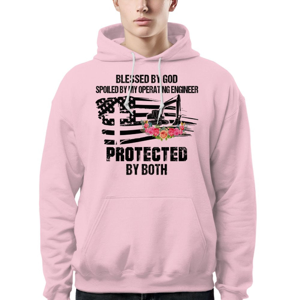 Blessed By God Protected By My Operating Engineer T-Shirt Hoodie & More - grunx260804-0181