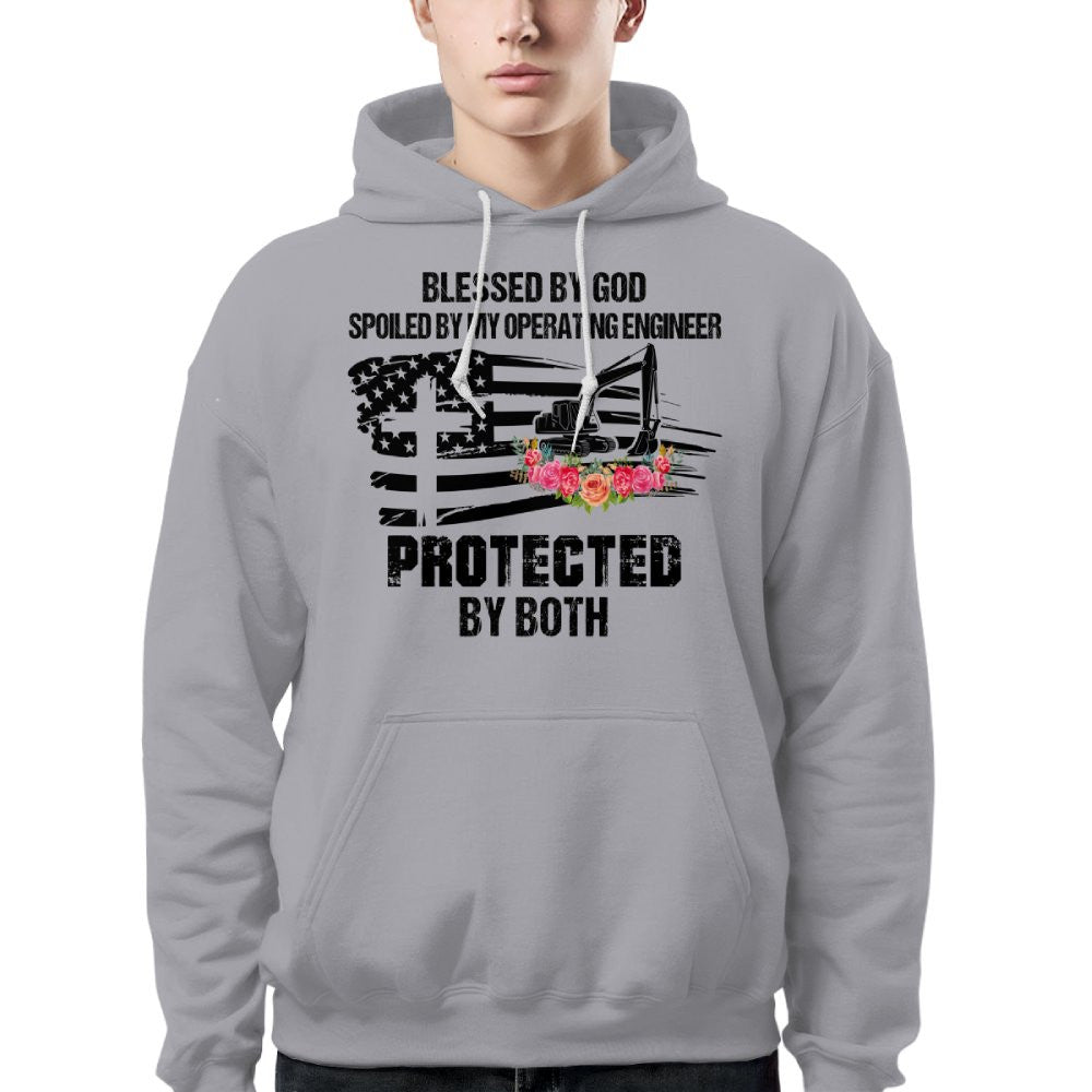 Blessed By God Protected By My Operating Engineer T-Shirt Hoodie & More - grunx260804-0181