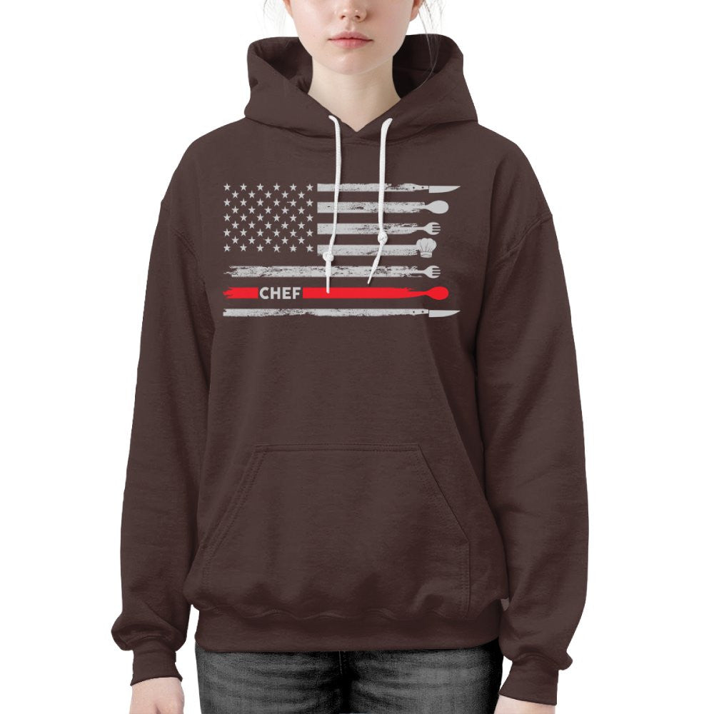 American Flag Chef Apparel - Patriotic Kitchen Crew T-Shirt, Hoodie & More - grunx260804-0143
