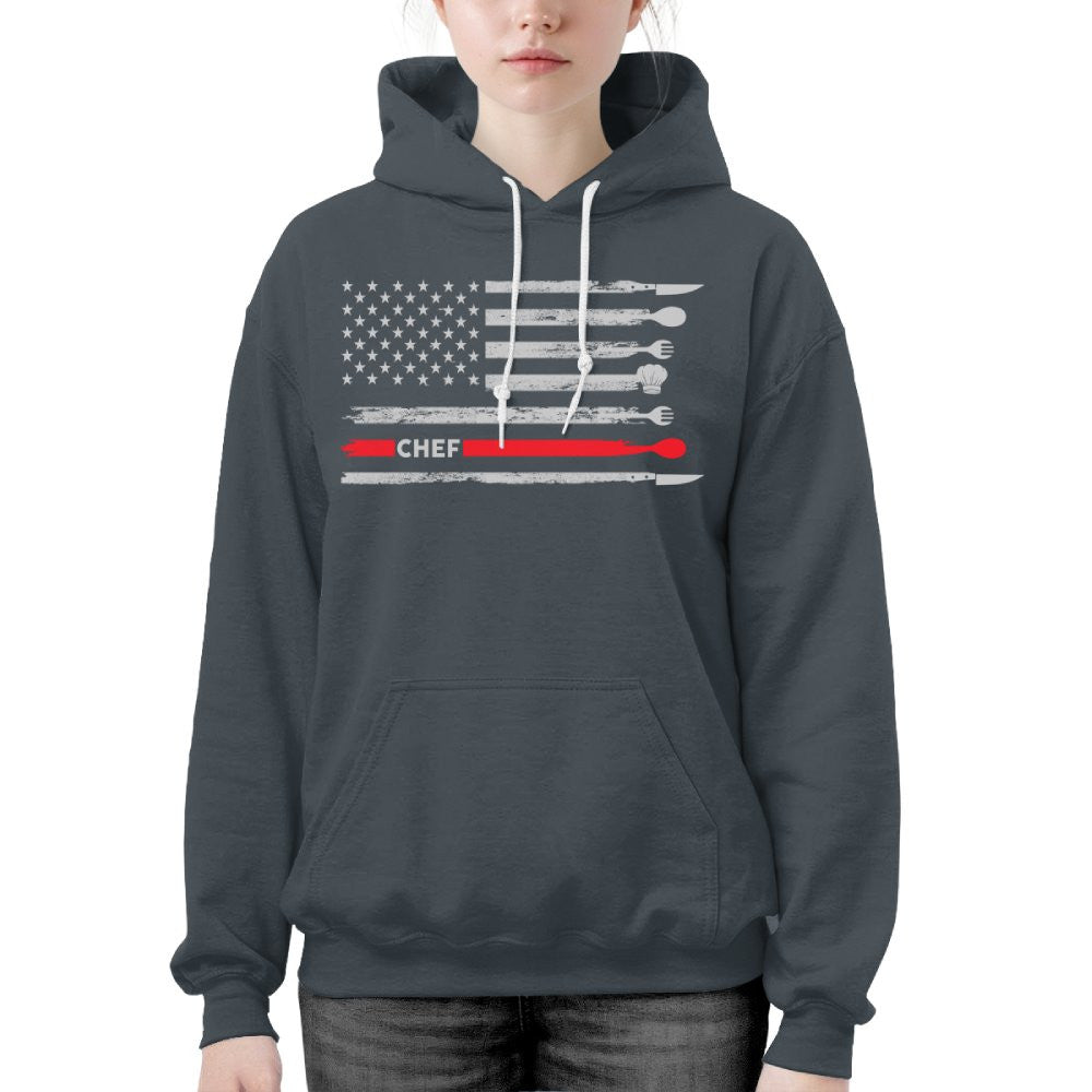 American Flag Chef Apparel - Patriotic Kitchen Crew T-Shirt, Hoodie & More - grunx260804-0143