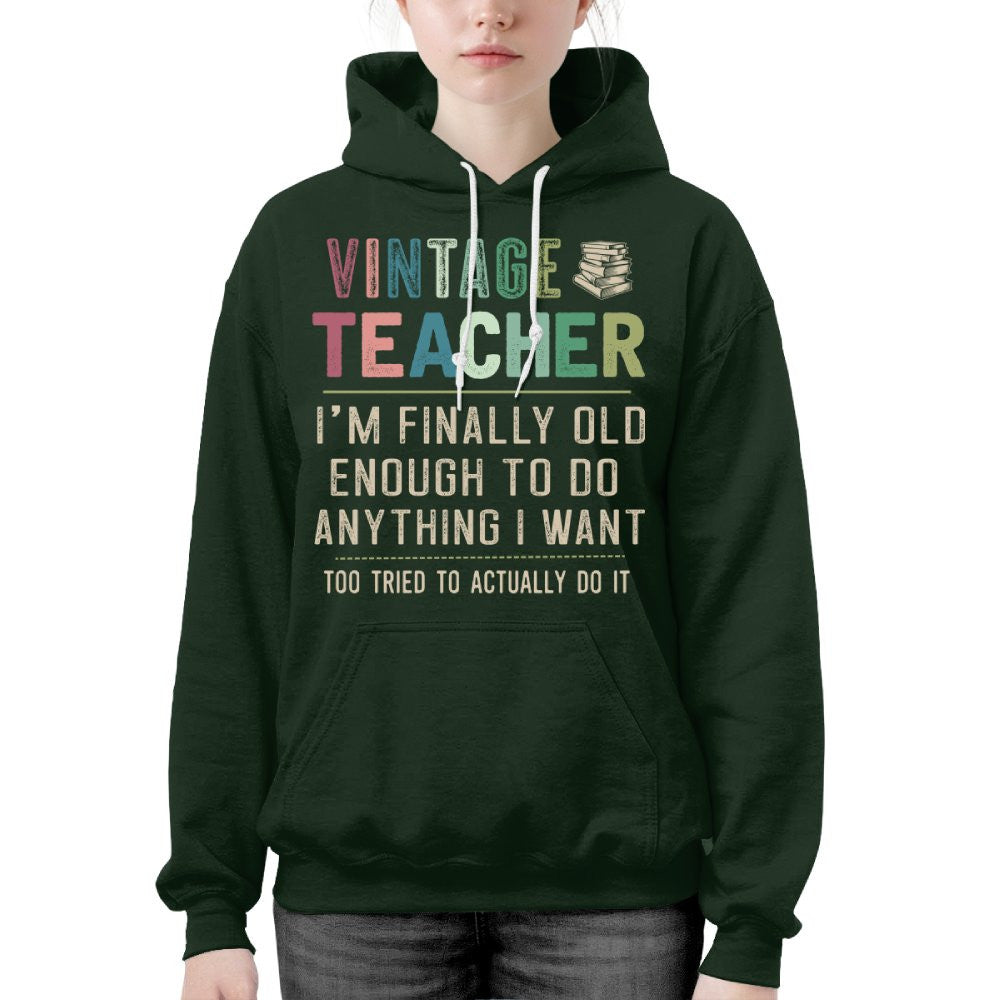 Vintage Teacher - Funny Aging Educator Quote T-Shirt, Hoodie & More - grunx260804-0065