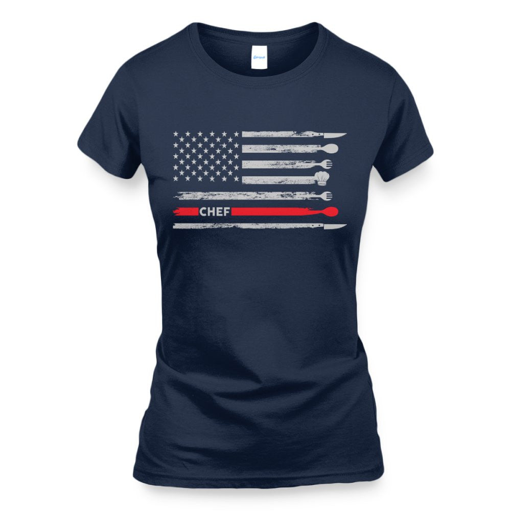 American Flag Chef Apparel - Patriotic Kitchen Crew T-Shirt, Hoodie & More - grunx260804-0143