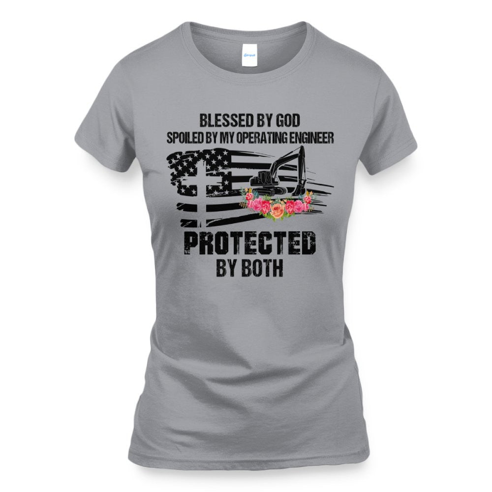 Blessed By God Protected By My Operating Engineer T-Shirt Hoodie & More - grunx260804-0181