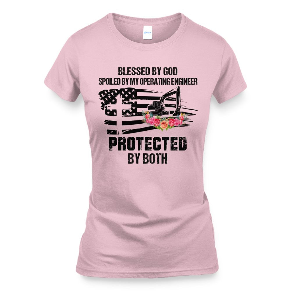 Blessed By God Protected By My Operating Engineer T-Shirt Hoodie & More - grunx260804-0181
