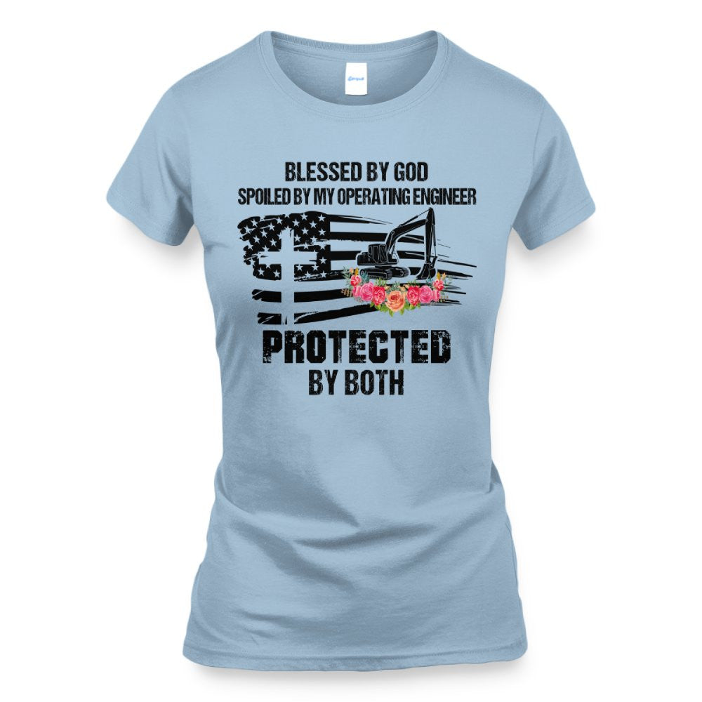 Blessed By God Protected By My Operating Engineer T-Shirt Hoodie & More - grunx260804-0181