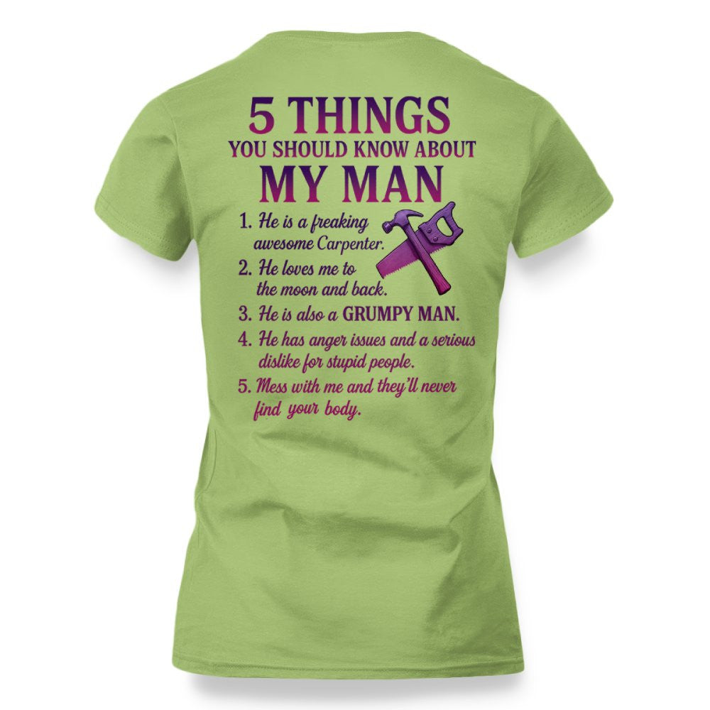 5 Things You Should Know - Carpenter Wife Funny T-Shirt, Hoodie & More - grunx260804-0041
