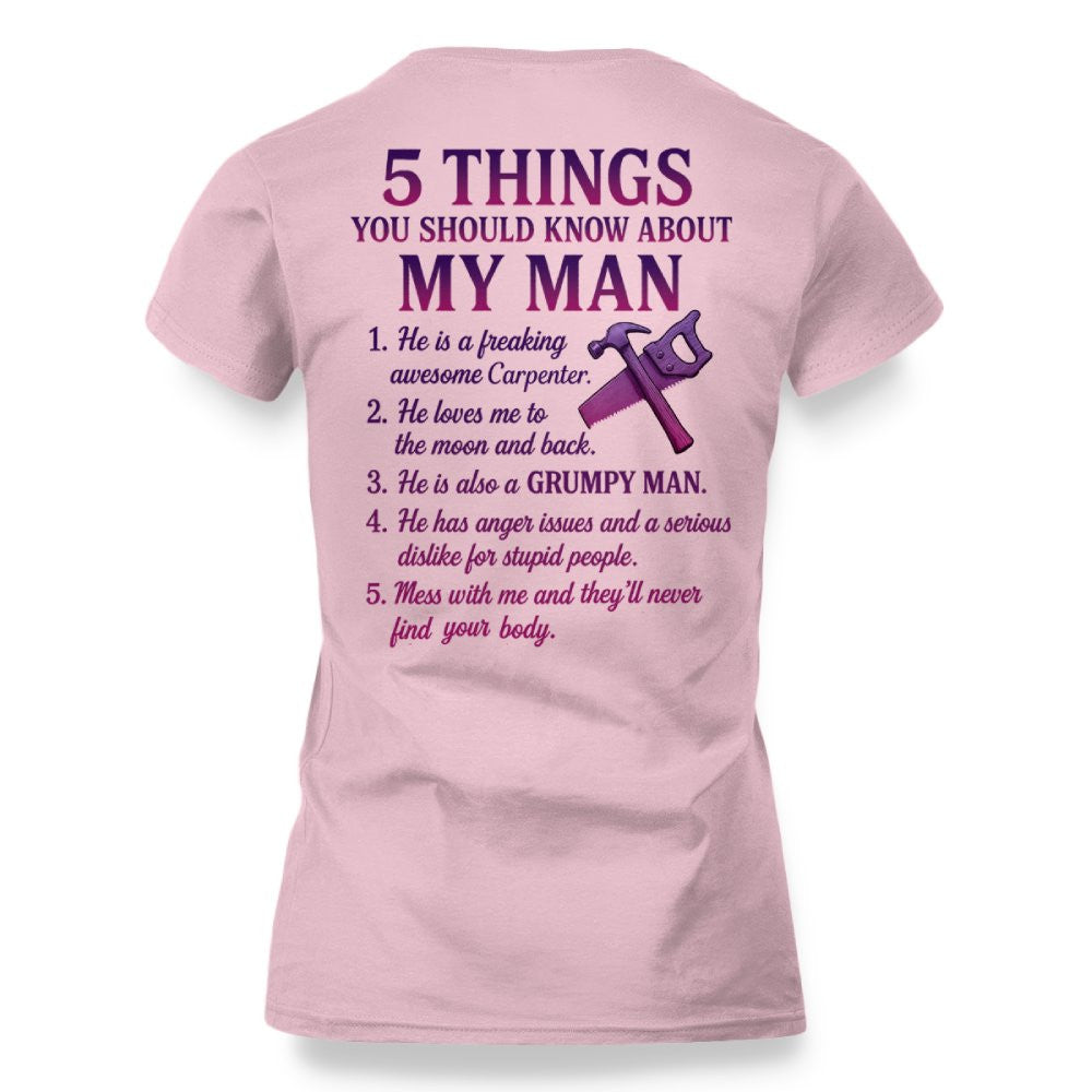 5 Things You Should Know - Carpenter Wife Funny T-Shirt, Hoodie & More - grunx260804-0041