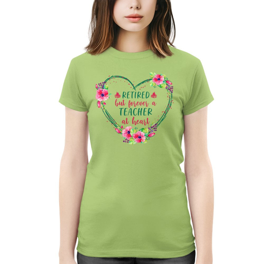 Forever A Teacher - Floral Heart Retired Educator T-Shirt, Hoodie & More - grunx260804-0227