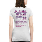 5 Things About My Mechanic Man Apparel - Funny Relationship T-Shirt, Hoodie & More - grunx260804-0012