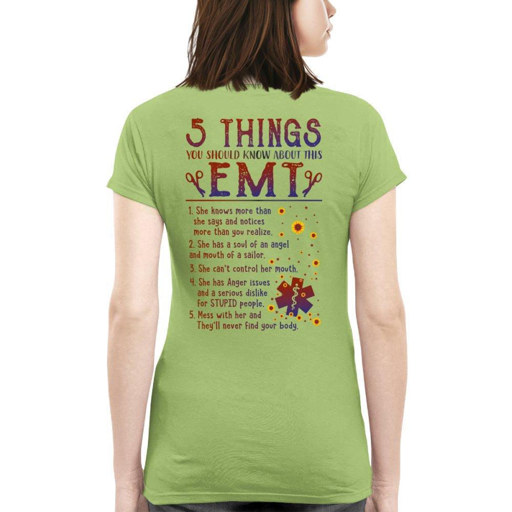 5 Things EMT Warning Apparel - Funny List T-Shirt, Hoodie & More - grunx260804-0019