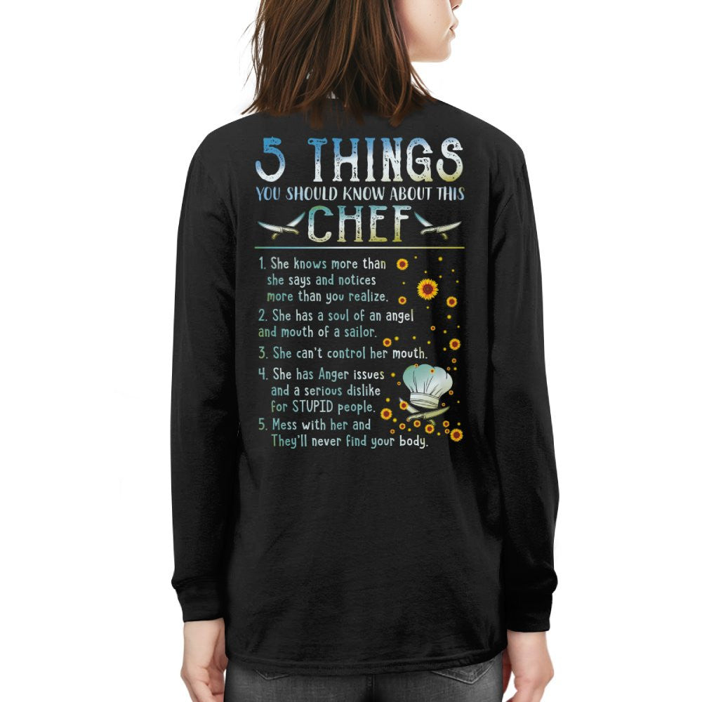 Chef 5 Things You Should Know Apparel - Funny Chef Quote T-Shirt, Hoodie & More - grunx260804-0055