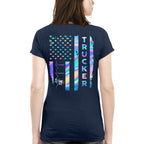 American Flag Holographic - Trucker Pride T-Shirt Hoodie & More - grunx260804-0151