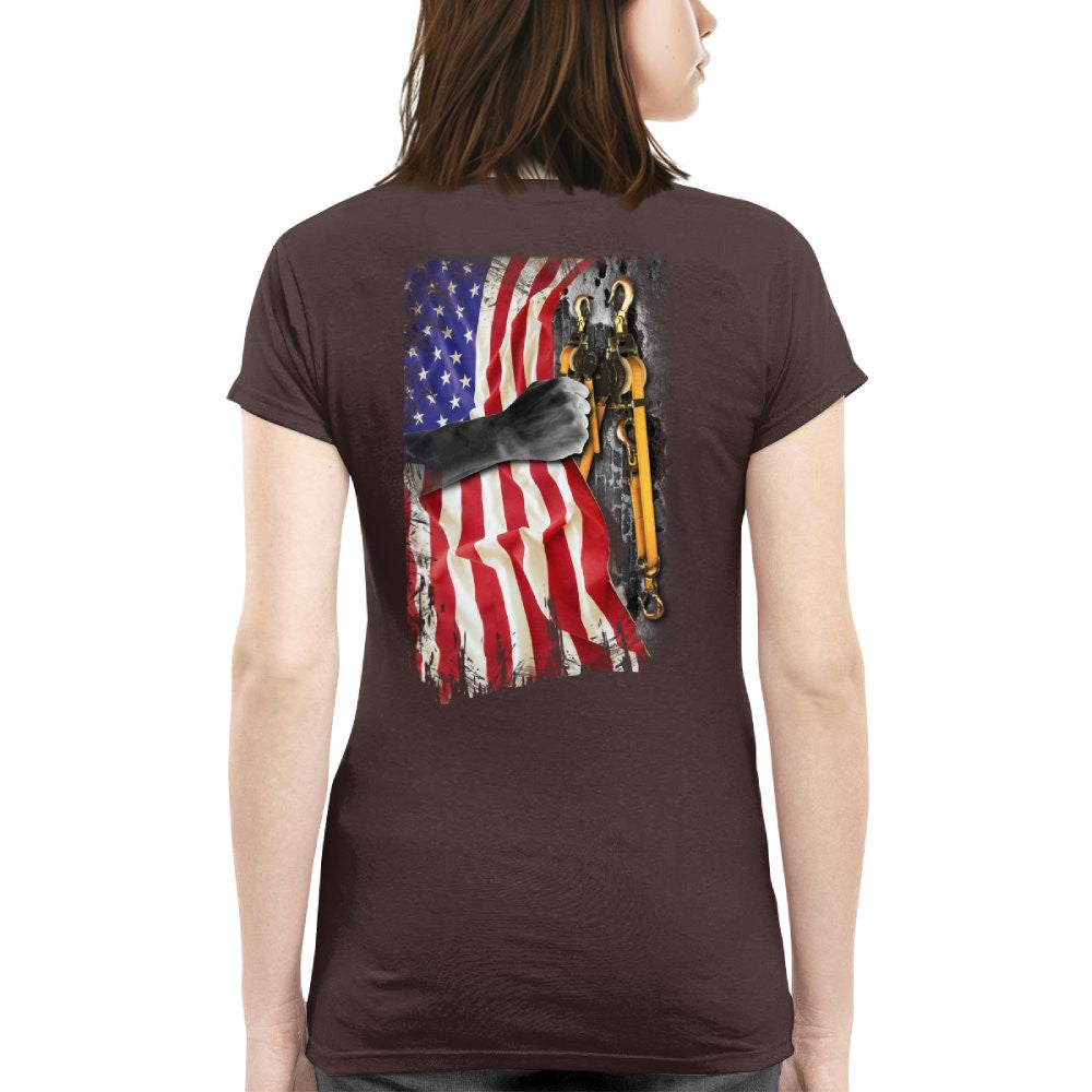 American Flag Fist Binder - Patriotic Lineman Apparel T-Shirt, Hoodie & More - grunx260804-0144