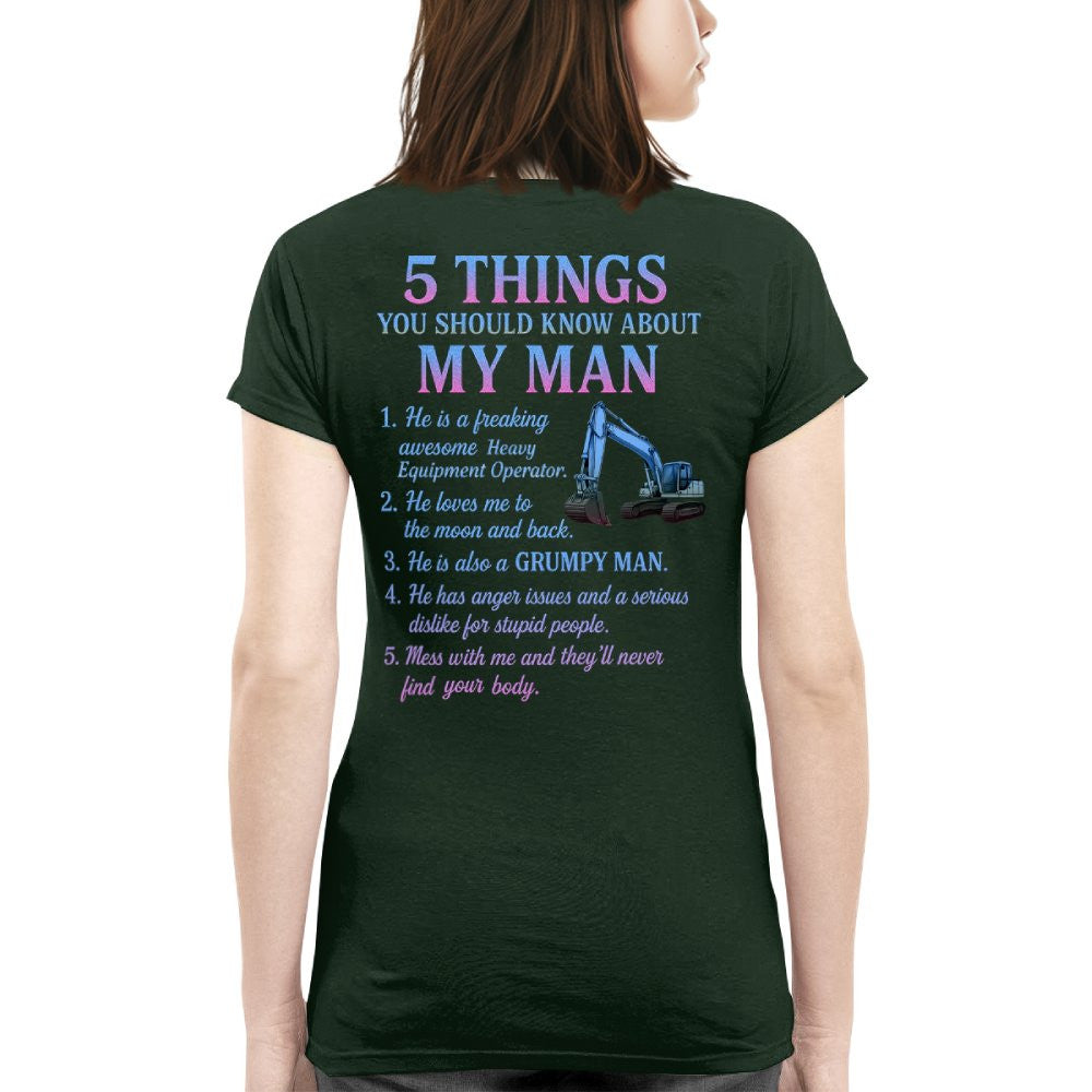 5 Things You Should Know About My Man Hoodie - Funny Heavy Equipment Operator Gift - grunx260804-0029