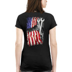 American Flag Fist Wrench - Patriotic Mechanic Apparel T-Shirt, Hoodie & More - grunx260804-0146