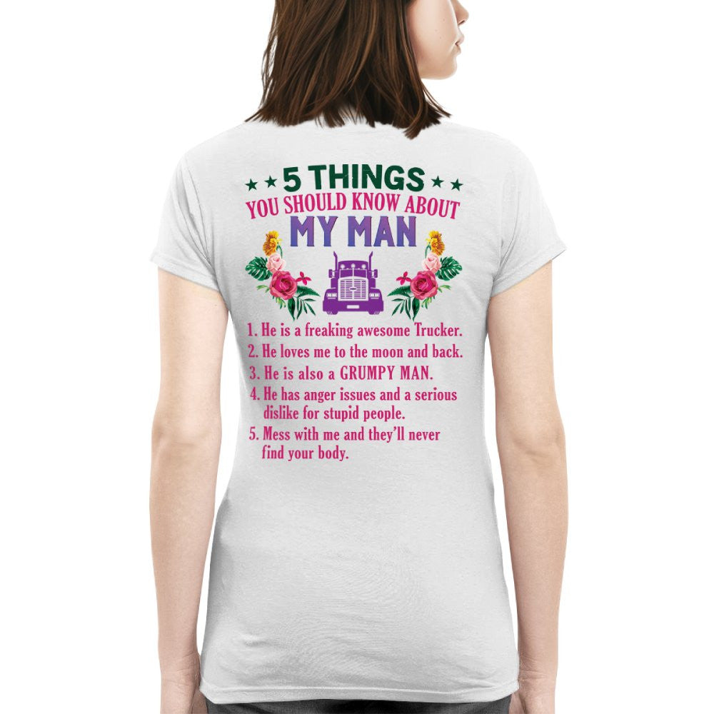 5 Things You Should Know - Trucker Husband Humor T-Shirt, Hoodie & More - grunx260804-0050