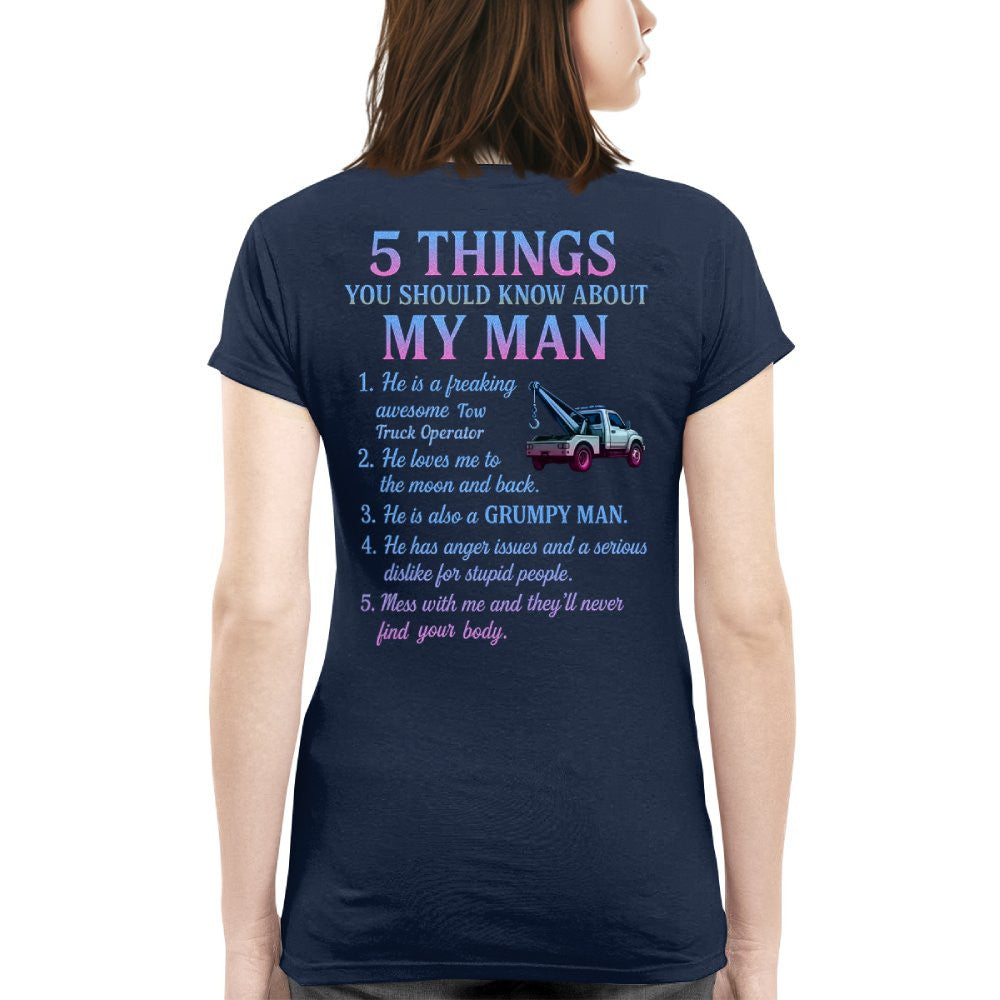 5 Things You Should Know - Tow Truck Operator Quote T-Shirt Hoodie & More - grunx260804-0049