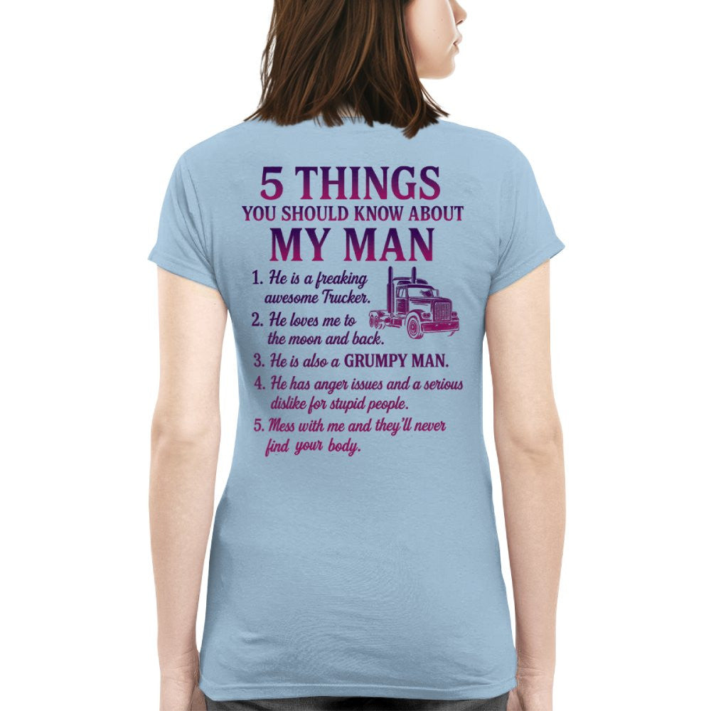 5 Things You Should Know - Trucker Wife Funny T-Shirt, Hoodie & More - grunx260804-0051