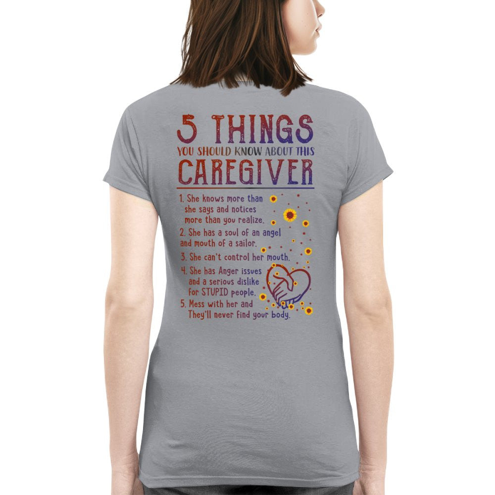 5 Things Caregiver Warning Apparel - Funny Quote T-Shirt, Hoodie & More - grunx260804-0018