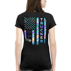 American Flag Holographic - Trucker Pride T-Shirt Hoodie & More - grunx260804-0151