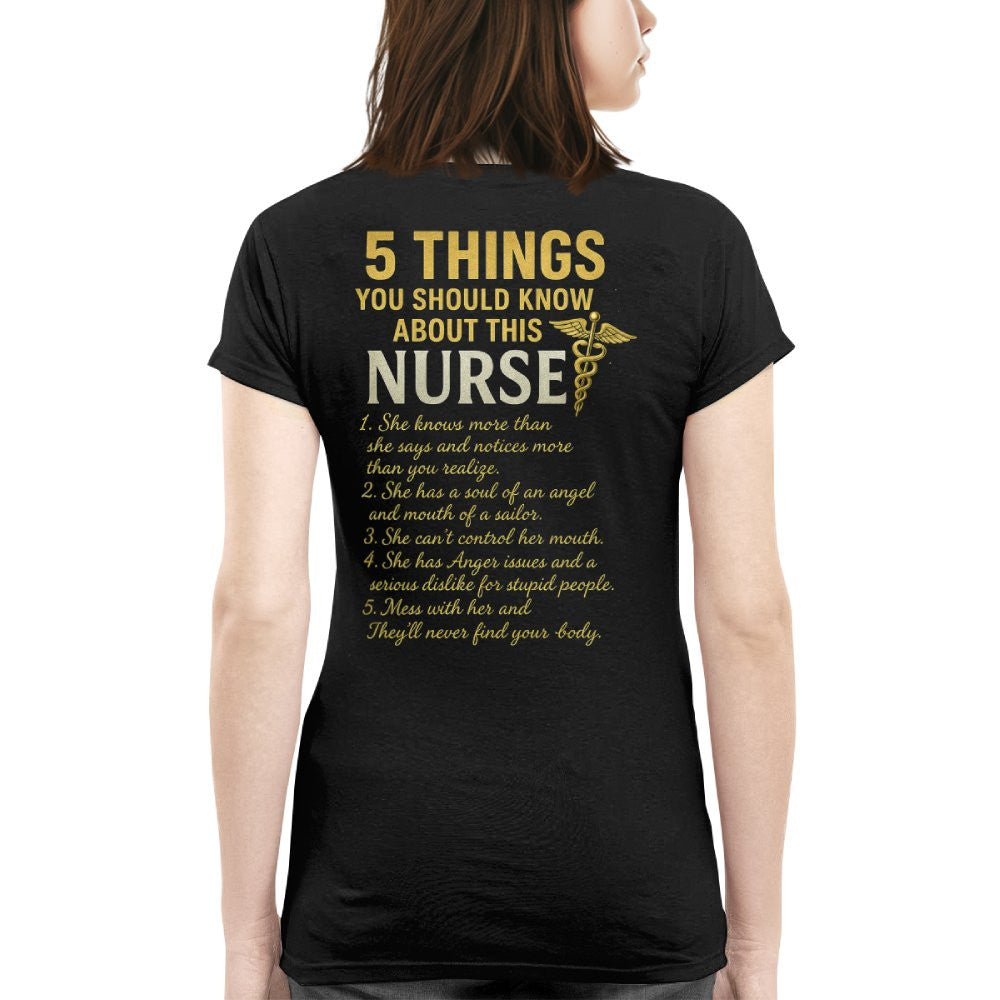 5 Things You Should Know About This Nurse - Funny Quote T-Shirt, Hoodie & More - grunx260804-0040