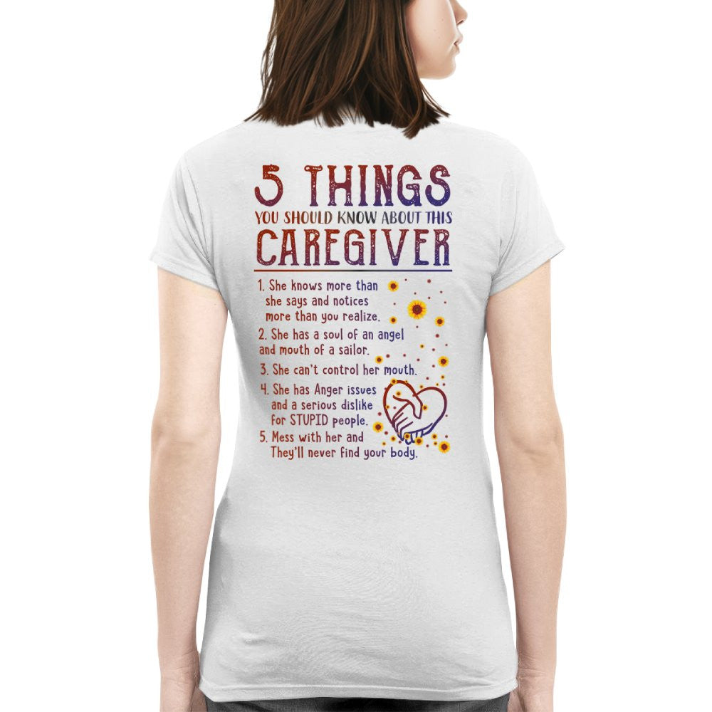 5 Things Caregiver Warning Apparel - Funny Quote T-Shirt, Hoodie & More - grunx260804-0018