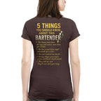 5 Things You Should Know About This Bartender - Funny Quote T-Shirt, Hoodie & More - grunx260804-0038