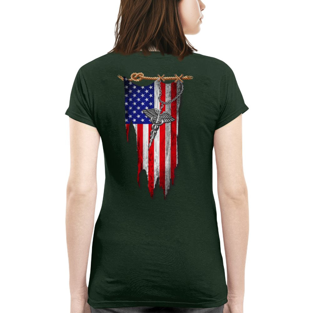 American Flag Caduceus Nurse Apparel - Patriotic T-Shirt Hoodie & More - grunx260804-0142