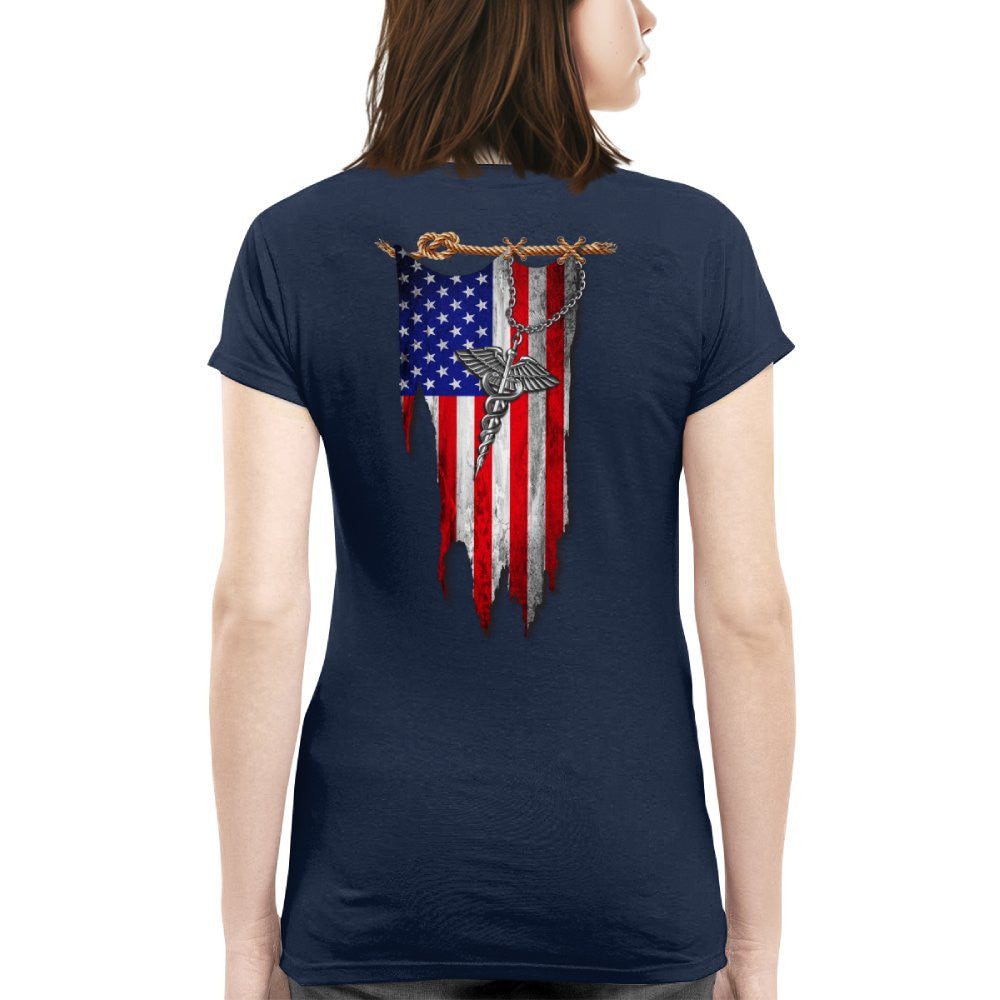 American Flag Caduceus Nurse Apparel - Patriotic T-Shirt Hoodie & More - grunx260804-0142
