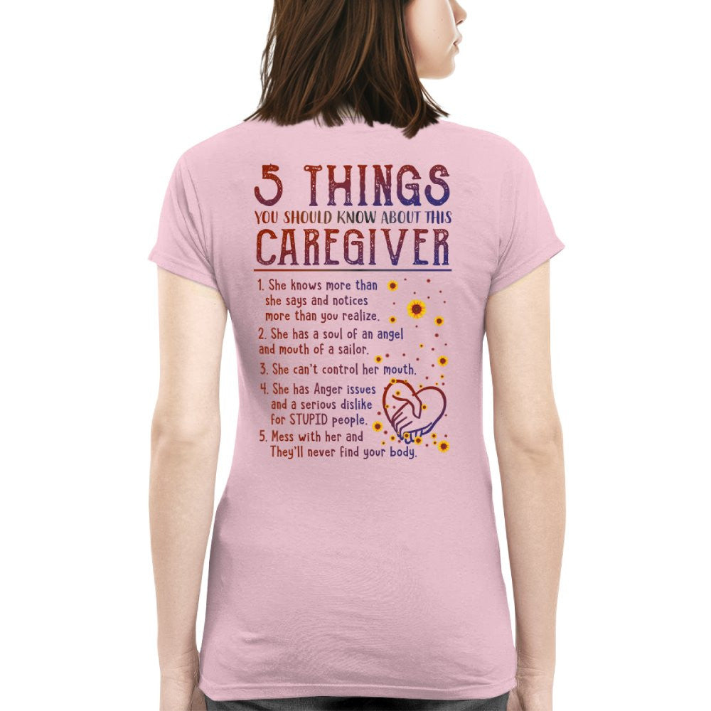 5 Things Caregiver Warning Apparel - Funny Quote T-Shirt, Hoodie & More - grunx260804-0018