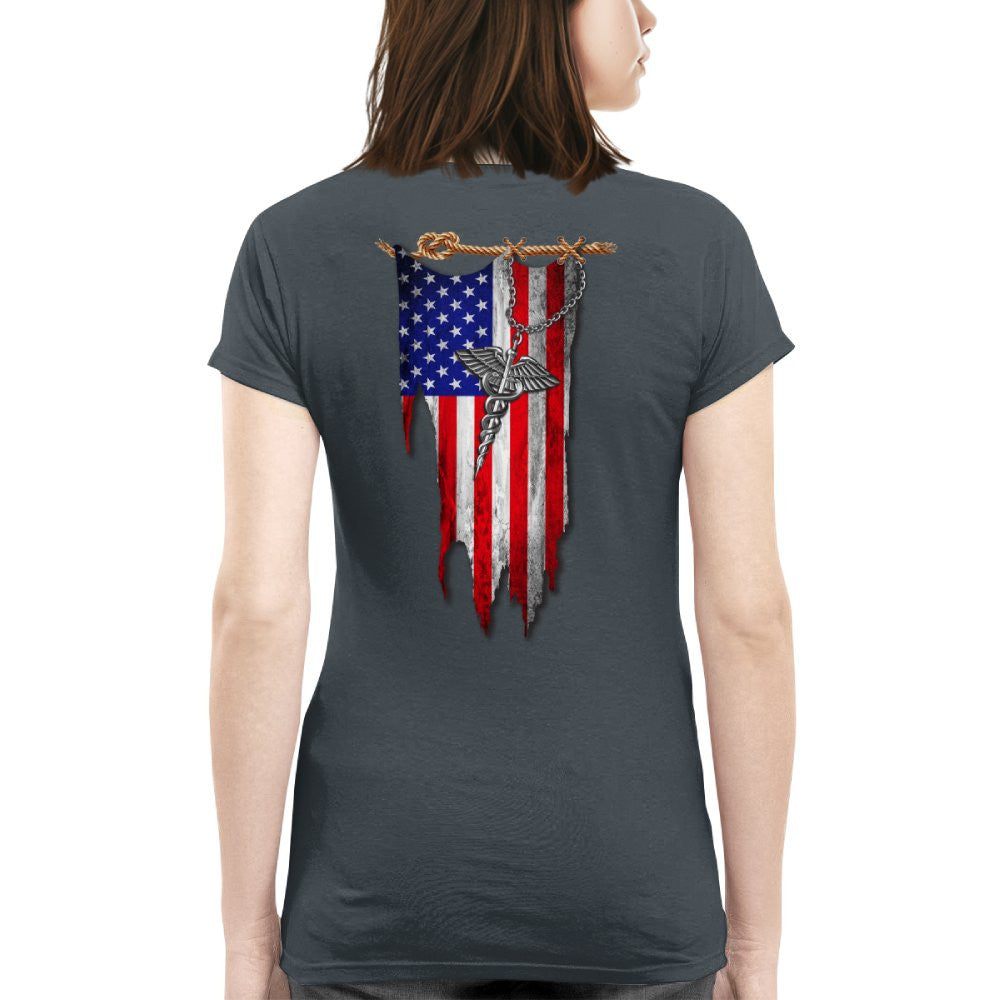 American Flag Caduceus Nurse Apparel - Patriotic T-Shirt Hoodie & More - grunx260804-0142