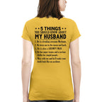 5 Things You Should Know About My Husband Mechanic Apparel - Funny Gift T-Shirt, Hoodie & More - grunx260804-0024