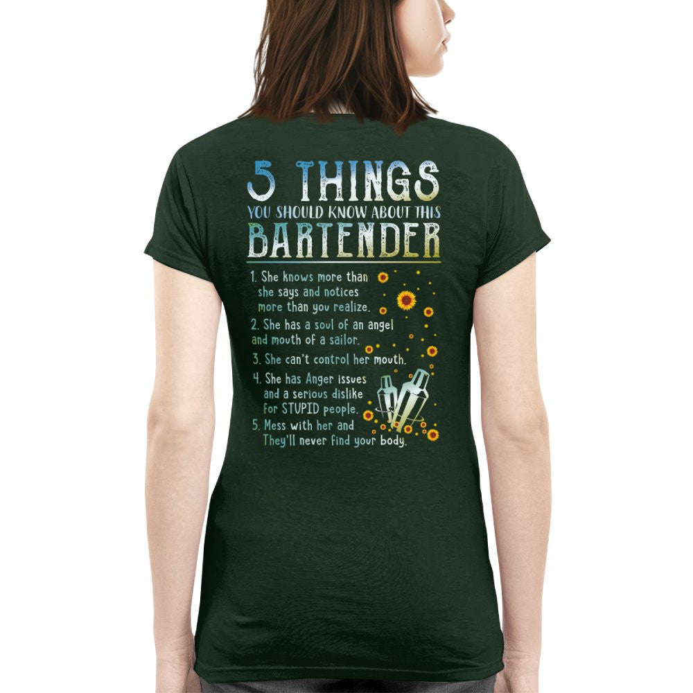 5 Things Bartender Apparel - Funny Bar Staff T-Shirt, Hoodie & More - grunx260804-0017