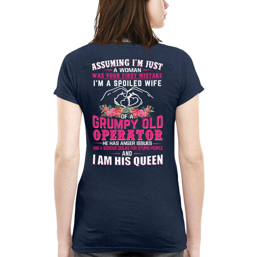 Assuming I'm Just A Woman - Grumpy Operator Wife Quote T-Shirt Hoodie & More - grunx260804-0209