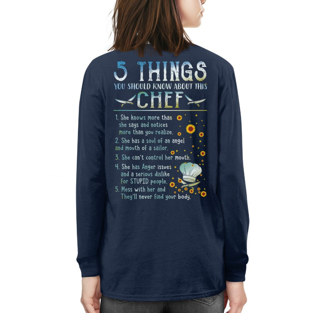Chef 5 Things You Should Know Apparel - Funny Chef Quote T-Shirt, Hoodie & More - grunx260804-0055
