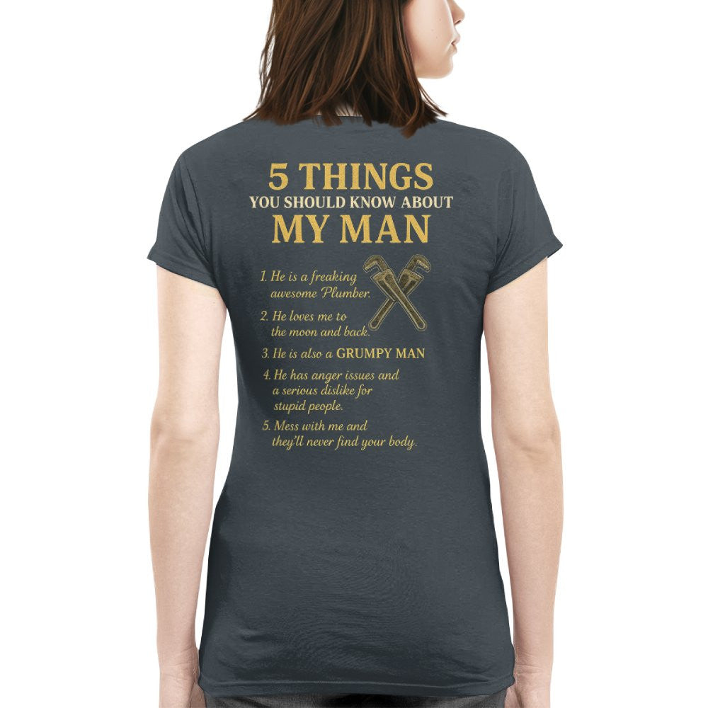 5 Things You Should Know About My Plumber - Funny Quote T-Shirt, Hoodie & More - grunx260804-0034