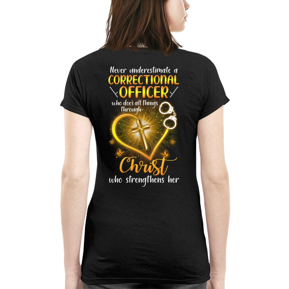 Faith & Strength - Correctional Officer Christ Quote T-Shirt, Hoodie & More - grunx260804-0094