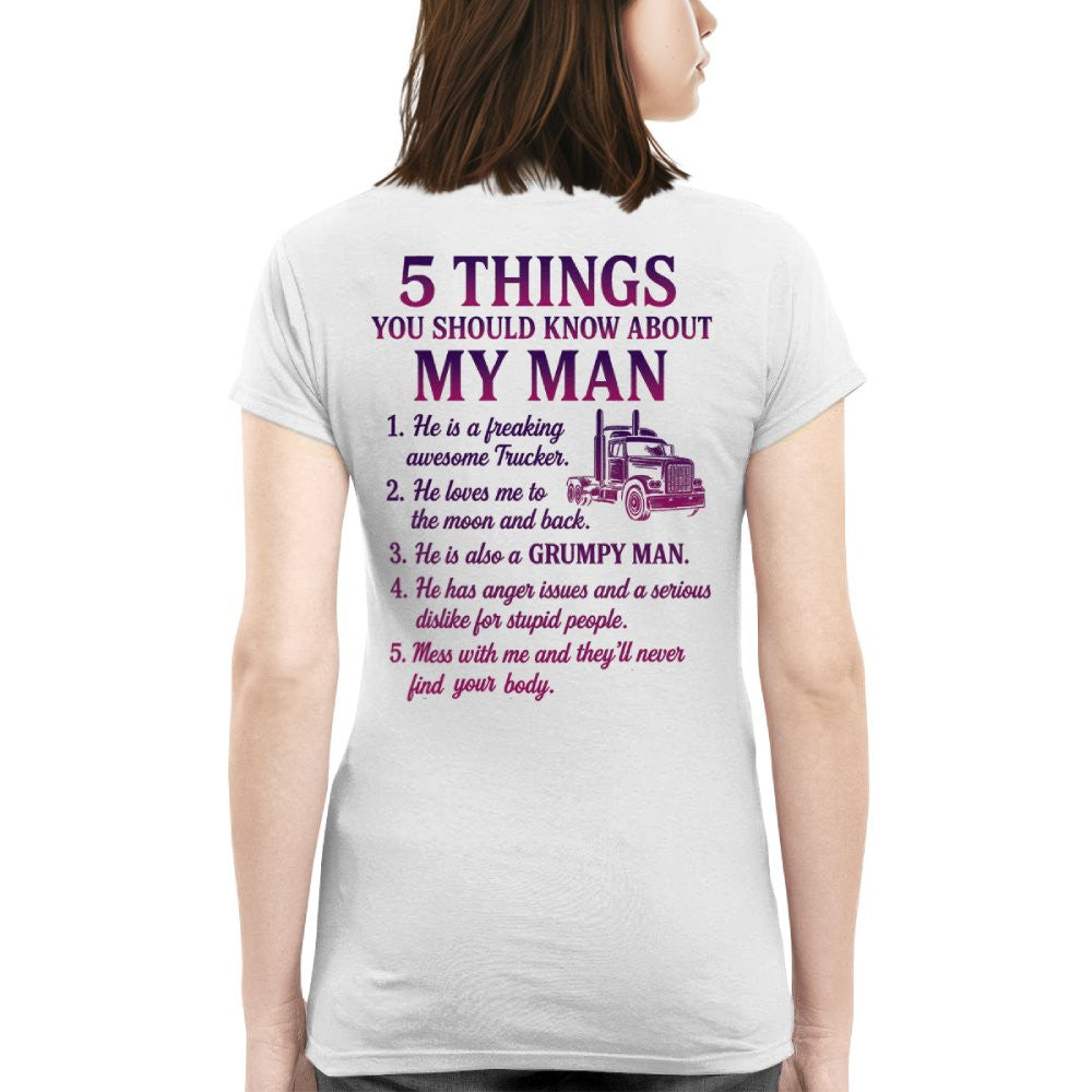 5 Things You Should Know - Trucker Wife Funny T-Shirt, Hoodie & More - grunx260804-0051