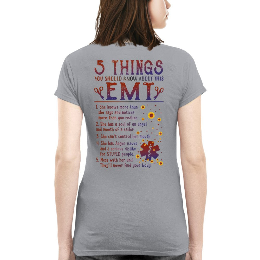 5 Things EMT Warning Apparel - Funny List T-Shirt, Hoodie & More - grunx260804-0019