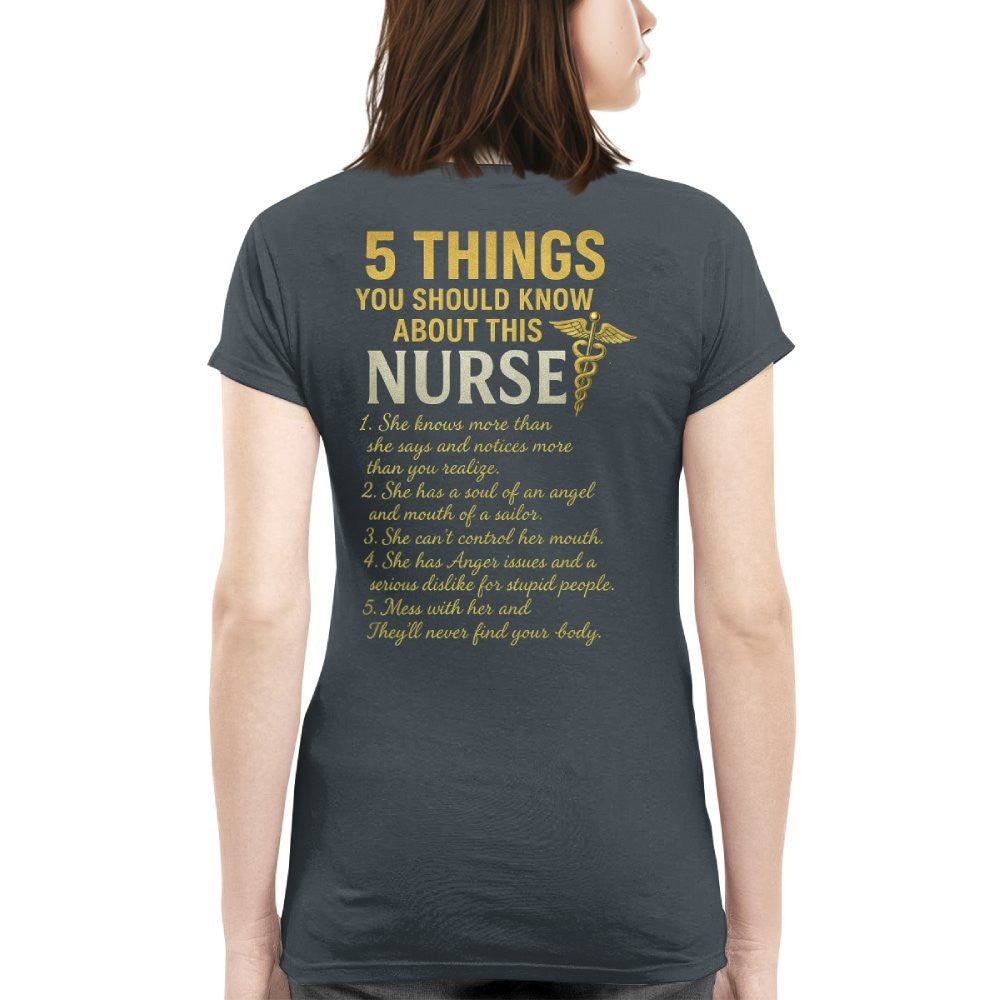 5 Things You Should Know About This Nurse - Funny Quote T-Shirt, Hoodie & More - grunx260804-0040