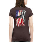 American Flag Fist Wrench - Patriotic Mechanic Apparel T-Shirt, Hoodie & More - grunx260804-0146