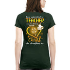 Christ Strengthens Her - Faith Teacher Gold Heart T-Shirt, Hoodie & More - grunx260804-0096