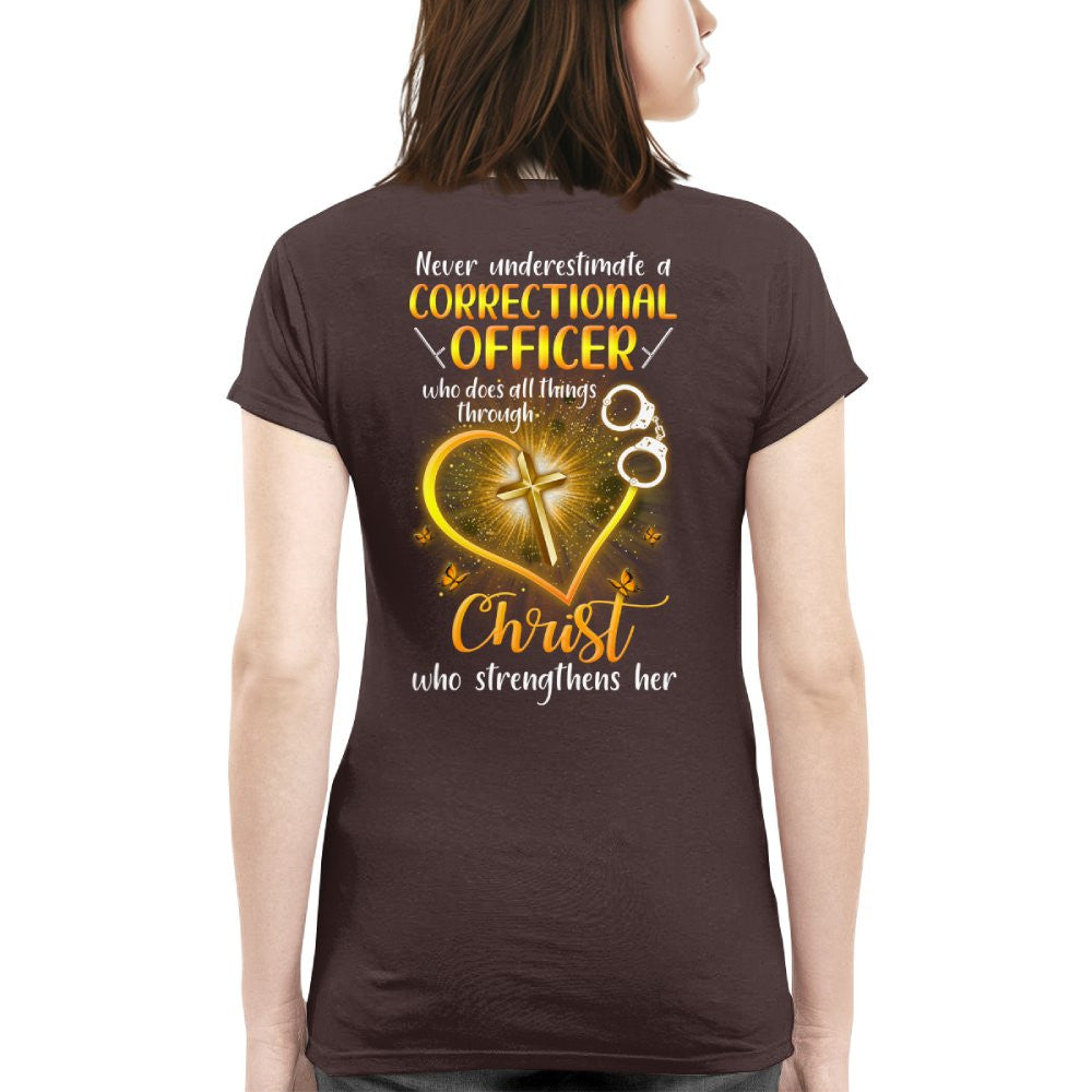 Faith & Strength - Correctional Officer Christ Quote T-Shirt, Hoodie & More - grunx260804-0094