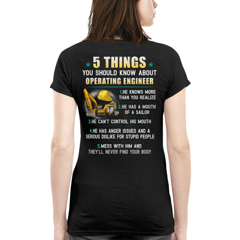 5 Things You Should Know - Operating Engineer Humor T-Shirt Hoodie & More - grunx260804-0053