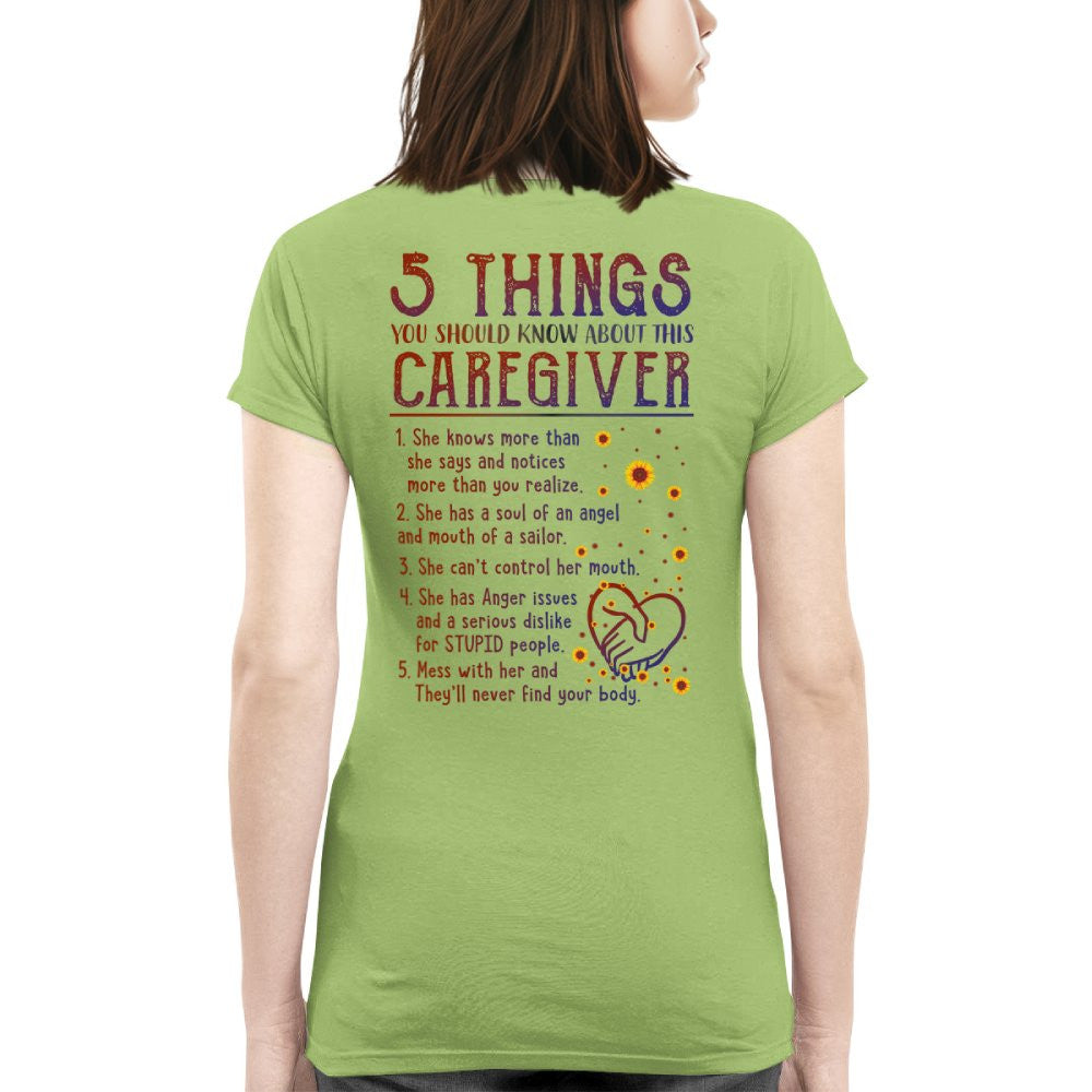 5 Things Caregiver Warning Apparel - Funny Quote T-Shirt, Hoodie & More - grunx260804-0018