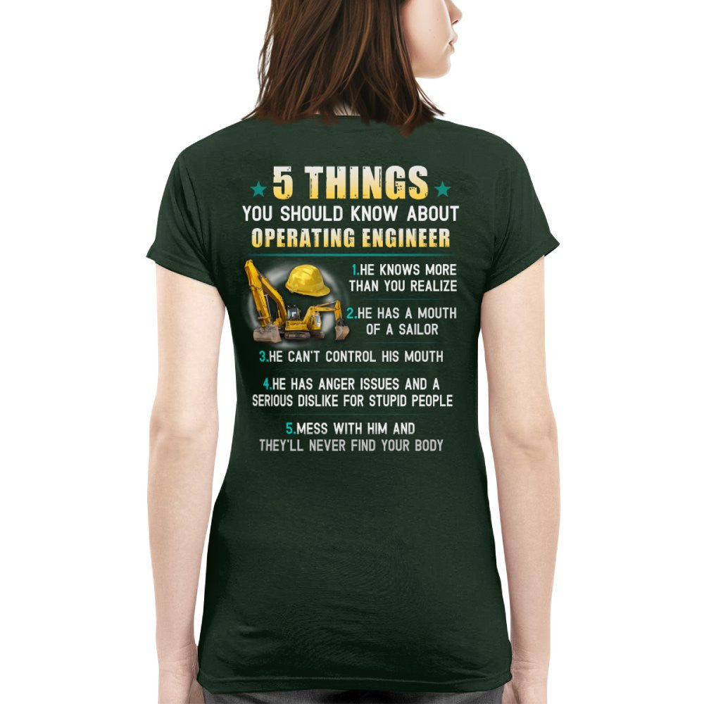 5 Things You Should Know - Operating Engineer Humor T-Shirt Hoodie & More - grunx260804-0053