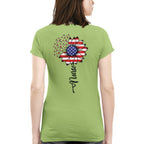 American Flag Flower Nurse Apparel - Patriotic Heart T-Shirt, Hoodie & More - grunx260804-0148