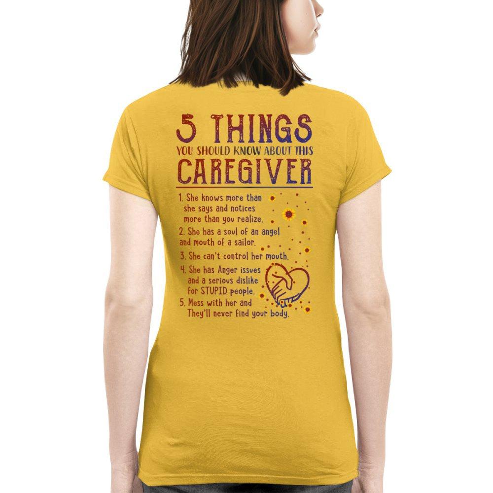 5 Things Caregiver Warning Apparel - Funny Quote T-Shirt, Hoodie & More - grunx260804-0018